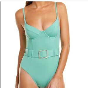 WeWoreWhat Women Danielle Belted One-Piece Swimsuit Size L